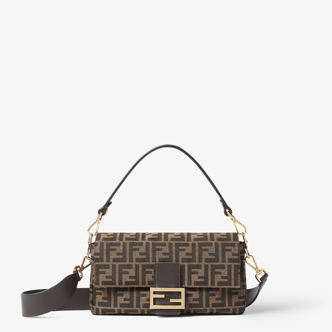 FENDI Baguette® Tobacco brown FF jacquard fabric bag - Image 1